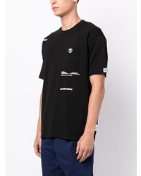 T-shirt à col rond noir AAPE BY A BATHING APE