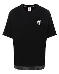 T-shirt à col rond noir AAPE BY A BATHING APE