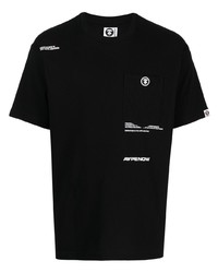 T-shirt à col rond noir AAPE BY A BATHING APE