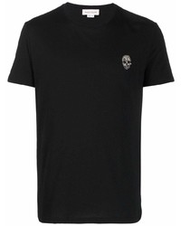 T-shirt à col rond noir Alexander McQueen