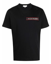 T-shirt à col rond noir Alexander McQueen