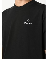 T-shirt à col rond noir Palmes