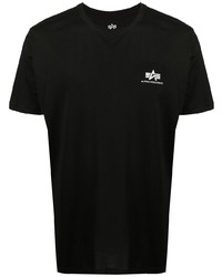 T-shirt à col rond noir Alpha Industries