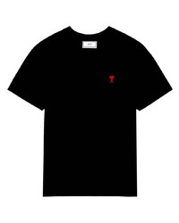 T-shirt à col rond noir Ami Paris