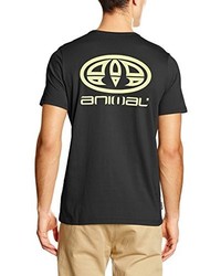 T-shirt à col rond noir Animal