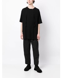 T-shirt à col rond noir Yohji Yamamoto