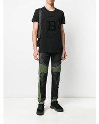 T-shirt à col rond noir Balmain