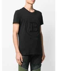 T-shirt à col rond noir Balmain