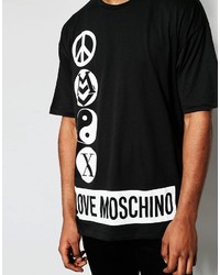 T-shirt à col rond noir Love Moschino