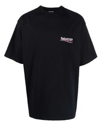 T-shirt à col rond noir Balenciaga