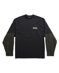 T-shirt à col rond noir Balenciaga