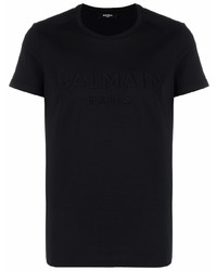 T-shirt à col rond noir Balmain