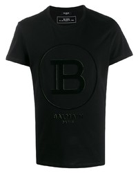 T-shirt à col rond noir Balmain