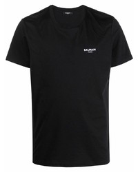 T-shirt à col rond noir Balmain