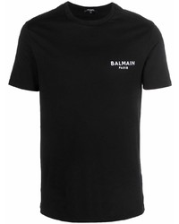 T-shirt à col rond noir Balmain