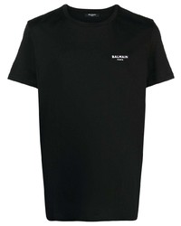 T-shirt à col rond noir Balmain