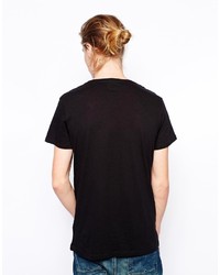 T-shirt à col rond noir Weekday