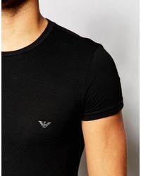 T-shirt à col rond noir Emporio Armani