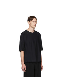 T-shirt à col rond noir Homme Plissé Issey Miyake