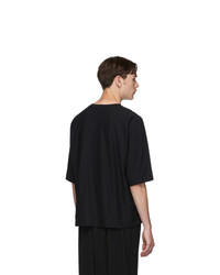 T-shirt à col rond noir Homme Plissé Issey Miyake