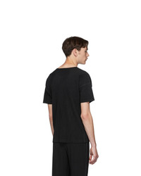 T-shirt à col rond noir Homme Plissé Issey Miyake