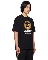 T-shirt à col rond noir AAPE BY A BATHING APE