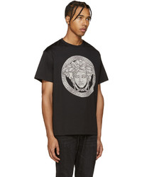 T-shirt à col rond noir Versace