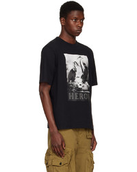 T-shirt à col rond noir Heron Preston