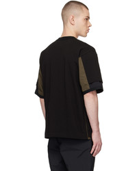 T-shirt à col rond noir Sacai