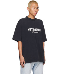 T-shirt à col rond noir Vetements