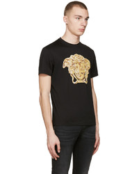 T-shirt à col rond noir Versace