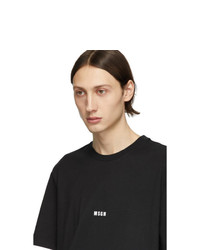 T-shirt à col rond noir MSGM