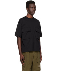 T-shirt à col rond noir Sacai