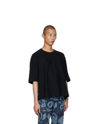 T-shirt à col rond noir Homme Plissé Issey Miyake