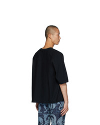 T-shirt à col rond noir Homme Plissé Issey Miyake