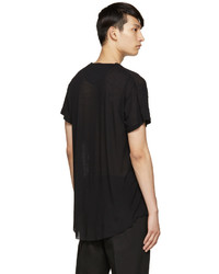 T-shirt à col rond noir Ann Demeulemeester