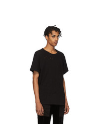 T-shirt à col rond noir Amiri