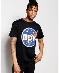 T-shirt à col rond noir Boy London