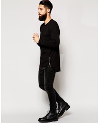 T-shirt à col rond noir Asos