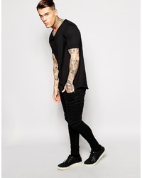 T-shirt à col rond noir Asos