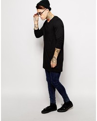 T-shirt à col rond noir Asos