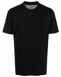 T-shirt à col rond noir Brunello Cucinelli