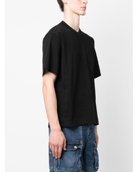 T-shirt à col rond noir Sacai