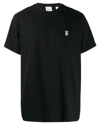 T-shirt à col rond noir Burberry