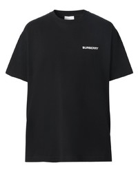 T-shirt à col rond noir Burberry