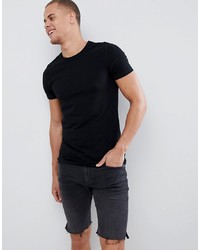 T-shirt à col rond noir Burton Menswear