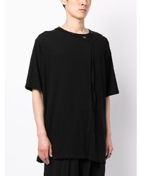 T-shirt à col rond noir Yohji Yamamoto
