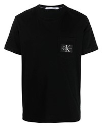 T-shirt à col rond noir Calvin Klein Jeans