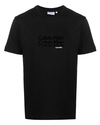 T-shirt à col rond noir Calvin Klein