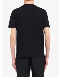 T-shirt à col rond noir Prada